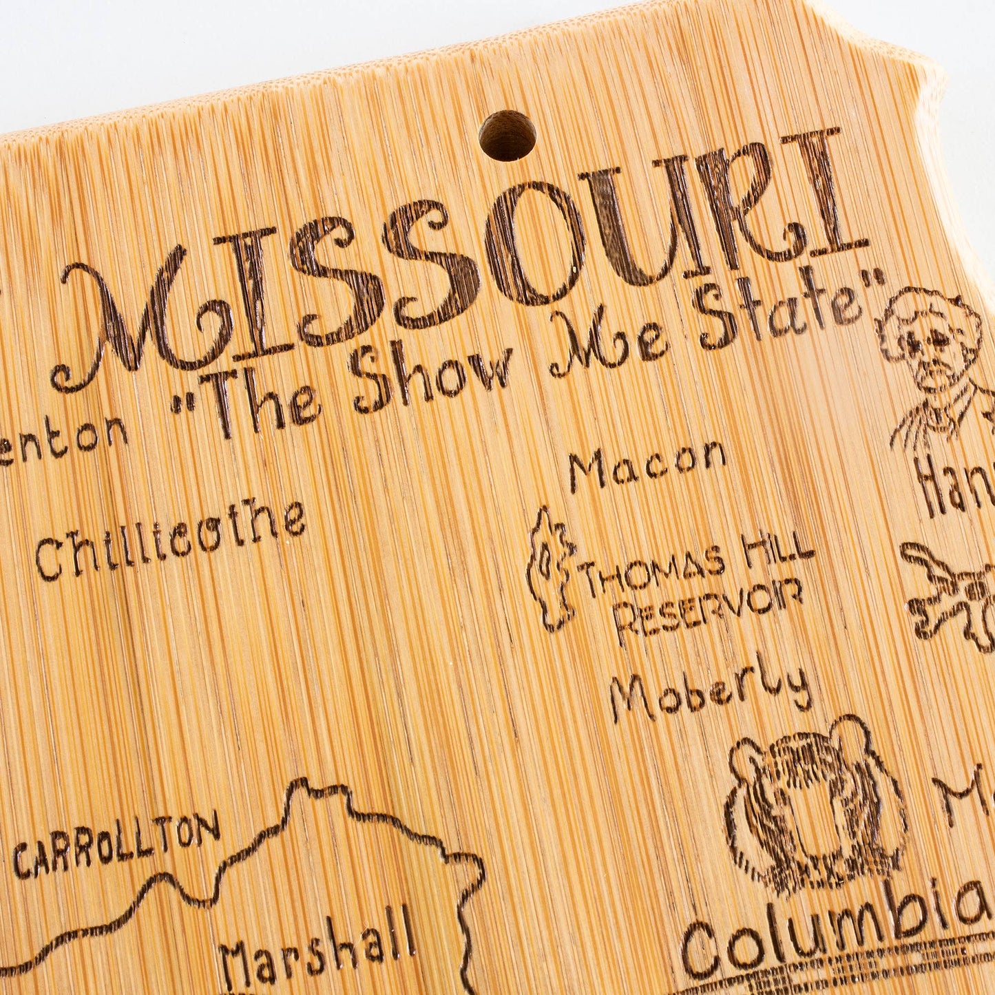 Destination Missouri Cutting Board with Engraved Artwork