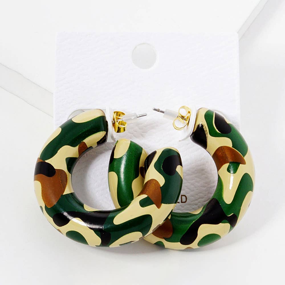 Thick Open Hoop Earrings - Gold