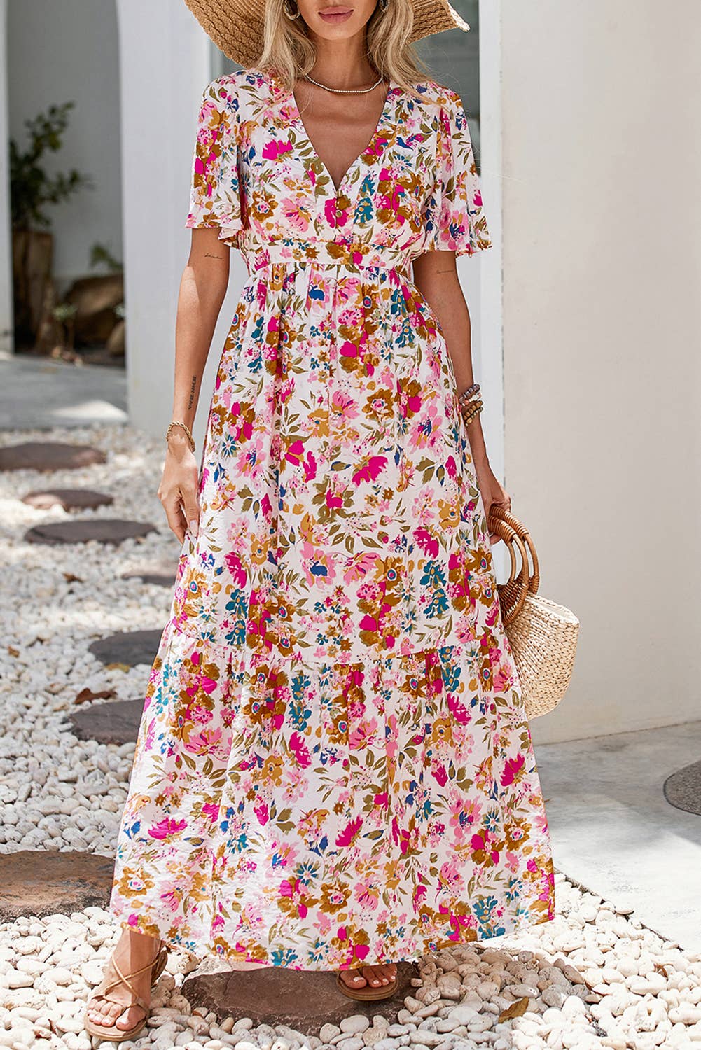 Bright Floral Maxi Dress