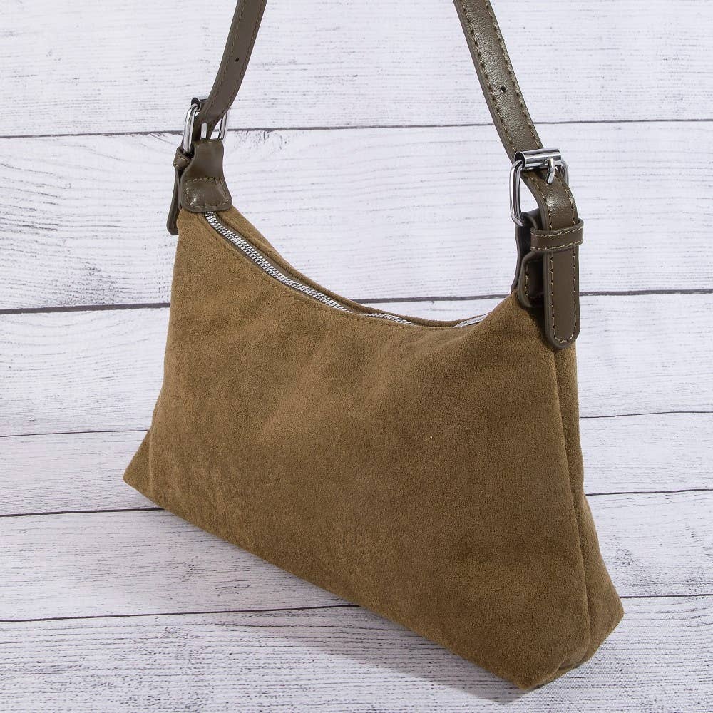 Simple Suede Rectangle Shoulder Bag