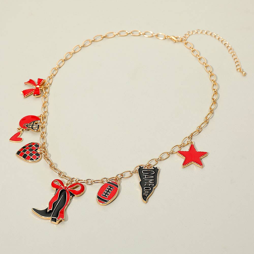 Game Day Football Theme Charm Station Necklace