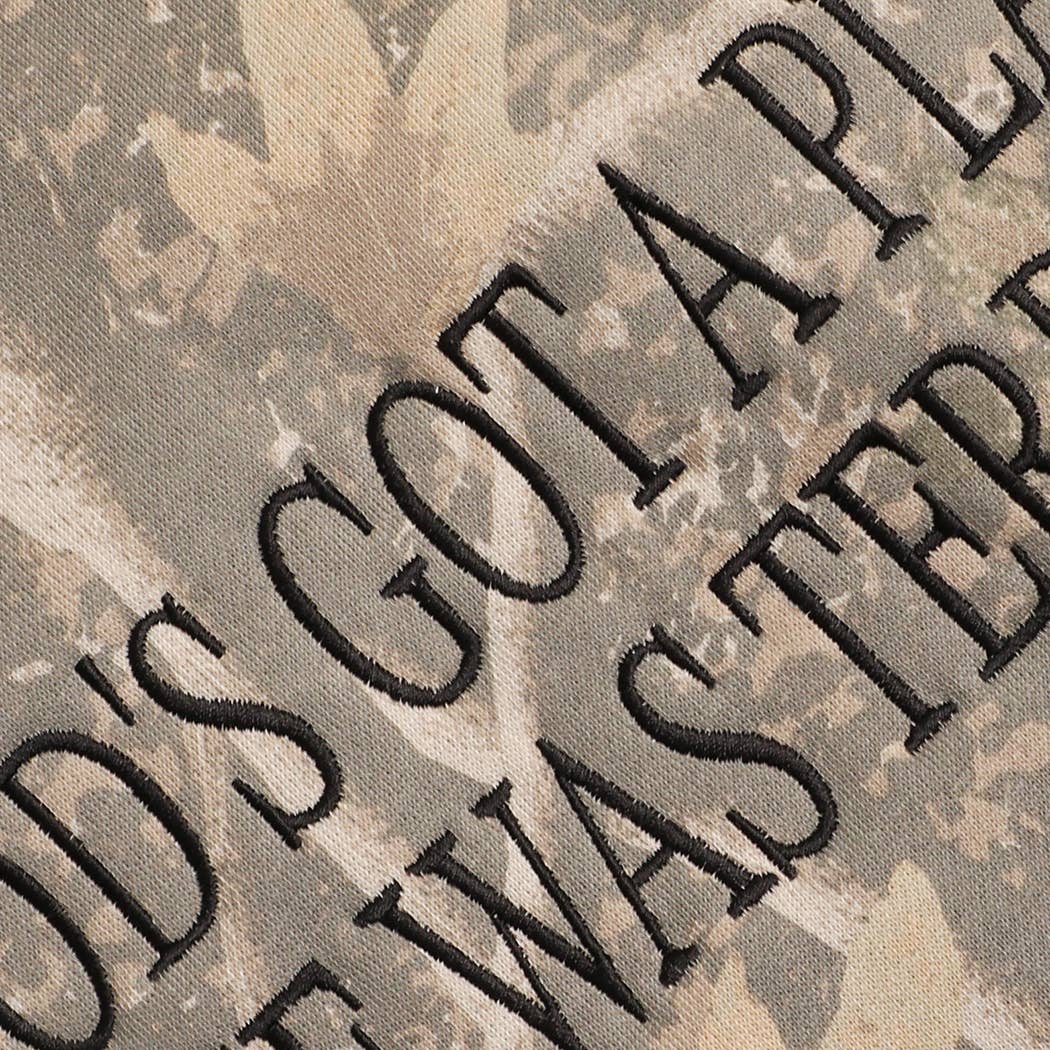 GOD'S GOT A PLAN Embroidered Deadwood Tree Camo Hoodie