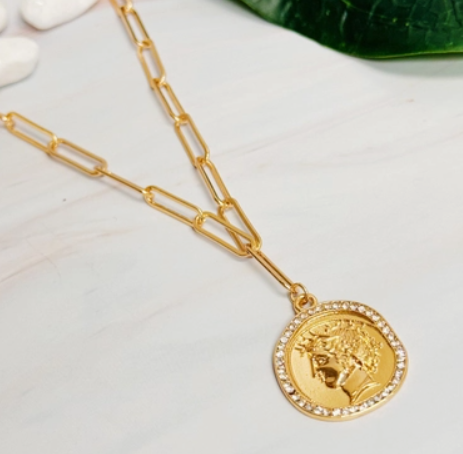 Glam Coin Link Chain Necklace