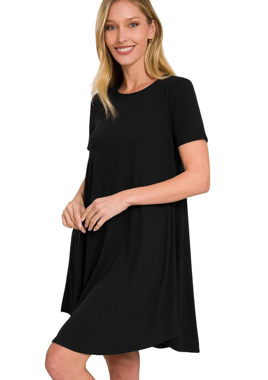 Zenana TShirt Dress, Black