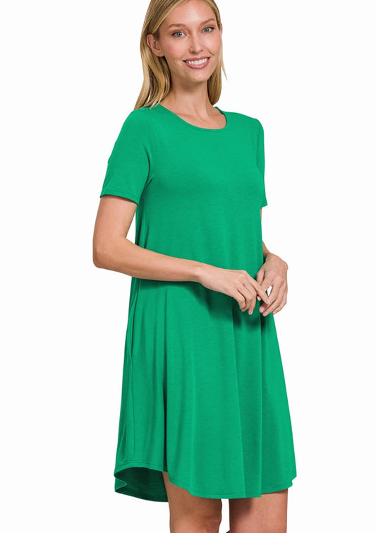 Zenana TShirt Dress, Green